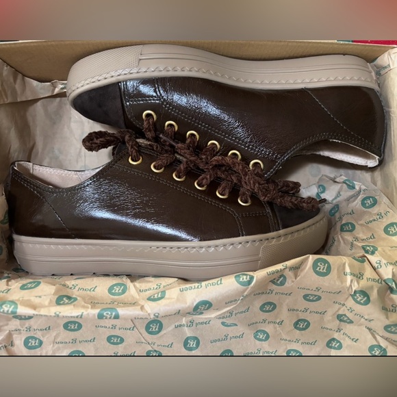 Paul Green Shoes - Brown patent/suede Leather Sneakers. US sizes